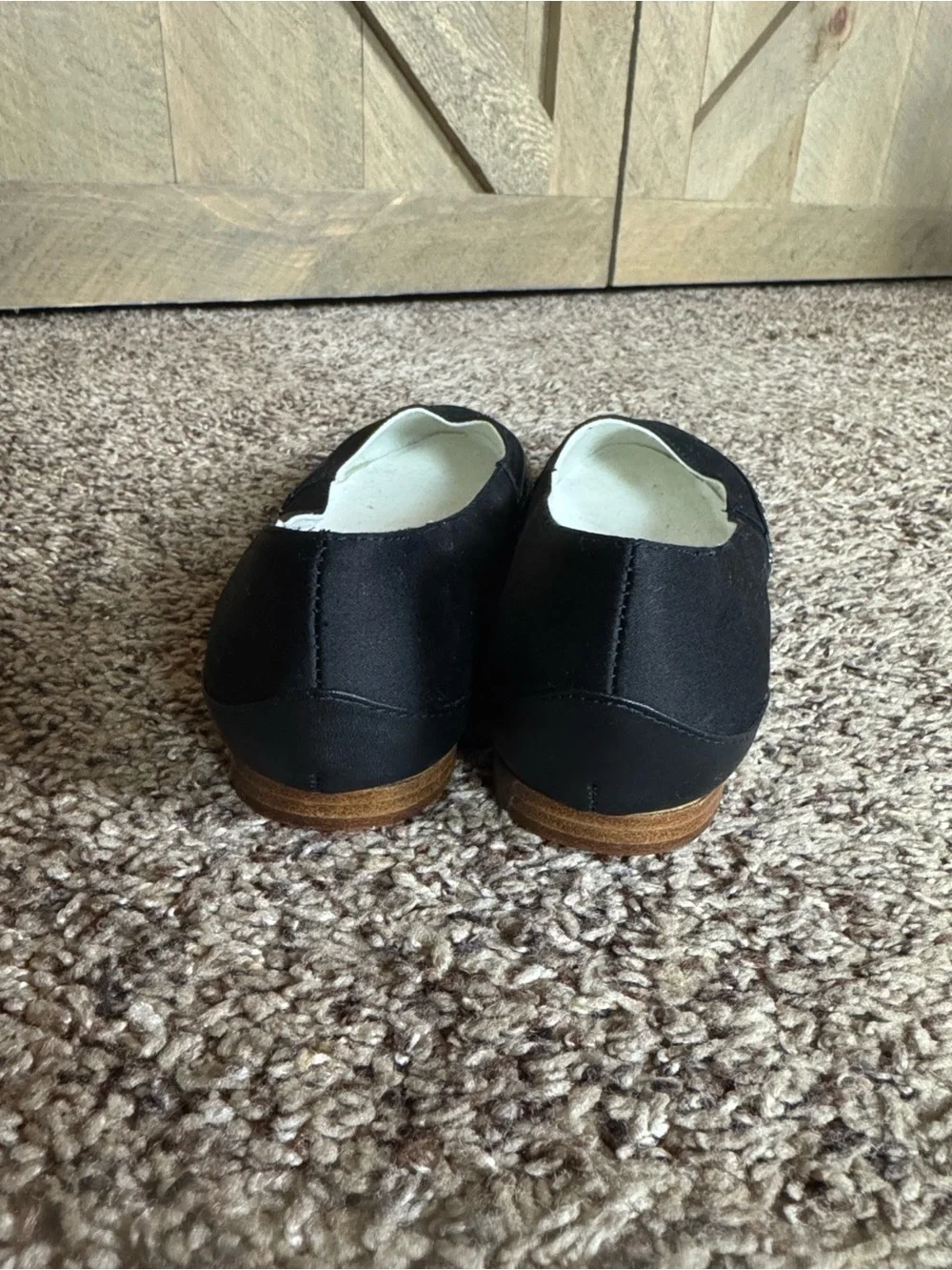 American Duchess Regency Era Dashwood flats Size 6 Black with ivory stitching